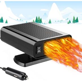 Car Heater, 12V 150W Portable Car Heater that Plug in Cigarette Lighter, 2 in 1 Fast Heating Defrost Defogger, Windscreen Defogger Window Defroster for Vehicle