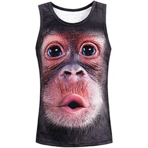 ZUEVI Men's Casual 3D Printed Tank Tops Sleeveless Graphics T-Shirt