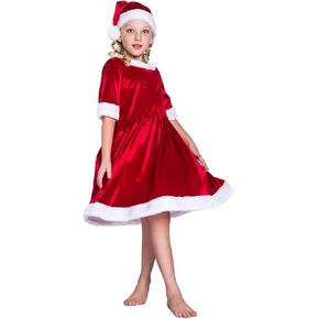 EraSpooky Girls Christmas Santa Claus Costume Dress Suit