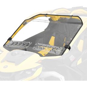 KEMIMOTO Flip Windshield Compatible with Can-Am Maverick R 2024 2025, Scratch Resistant Hard Coated 1/4" Thick Polycarbonate Front Full Windshield