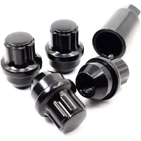 Set of 4 Veritek 14x1.5mm 1.7 Inch 44.5mm Length 22mm Hex Black Large Acorn Conical Seat Wheel Locks for Ford F-150 Expedition Lincoln Navigator Factory Wheels