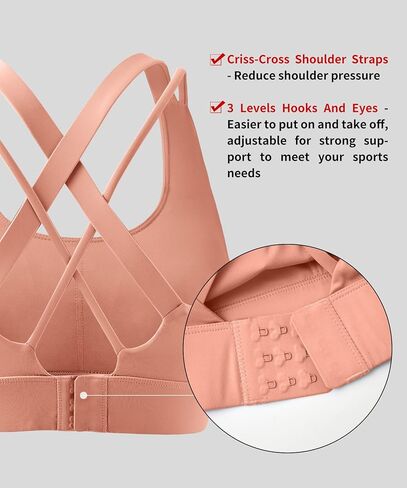 Sports Criss Cross Back Strap Bras for Women, Comfort Support Bra in Saudi Arabia