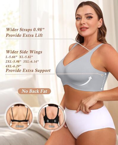 حمالة صدر POSESHE النسائية Wirefree تغطية كاملة بدون سلك داخلي حمالات صدر يومية مريحة لاسلكية مبطنة تي شيرت Bralette in Saudi Arabia