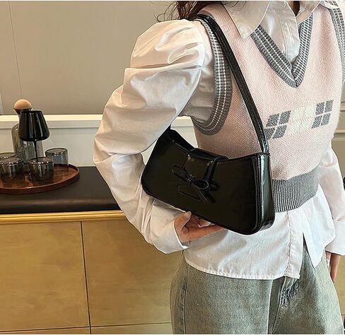 Shoulder Bags for Women Trendy Coquette Bow Purse Shoulder Purse Y2K Purse PU Leather Bow Bag Purse Hobo Handbag in Saudi Arabia