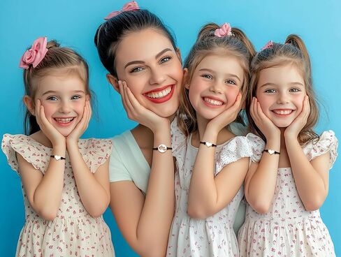 Mootael Mother and 3 Daughters Bracelets Mom daughter Gifts Matching Bracelets for 4 Women Gifts for Little Girls Birthday Gift Mommy And Me Mothers Day Gifts Jewelry, Set of 4 Heart Love Gift in Saudi Arabia