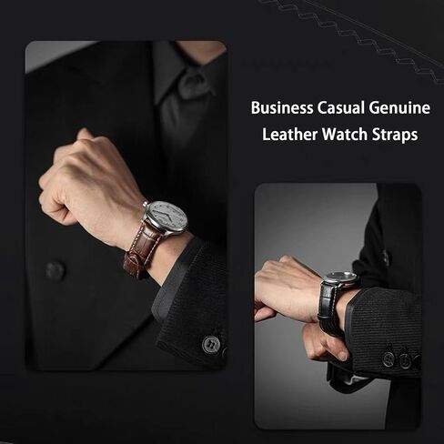 Quick Release Genuine Leather Watch Band Italian Alligator Grain Calfskin Genuine Leather 12 to 24mm Business Casual Universal Genuine Leather Watch Strap Replacement Band Strap Men Women in Saudi Arabia