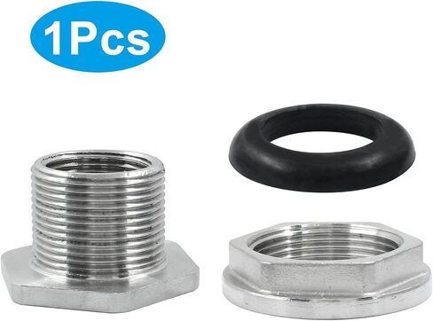 2 قطعة موصل خزان المياه الحاجز الفولاذ المقاوم للصدأ 3/4 بوصة تركيب الحاجز (الفضة) in Kuwait