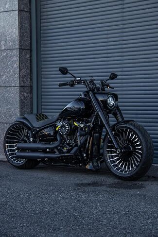 18" x 4.25" Front Wheel Rim for '18-later Softail Fat Boy FLFB FLFBS Razor Black Forged Wheel Hub Pre-installed Tubeless Aluminum Wheel Stock Replacement Parts(18x4.25 Front) in Saudi Arabia