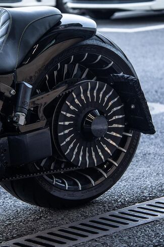 18" x 4.25" Front Wheel Rim for '18-later Softail Fat Boy FLFB FLFBS Razor Black Forged Wheel Hub Pre-installed Tubeless Aluminum Wheel Stock Replacement Parts(18x4.25 Front) in Saudi Arabia