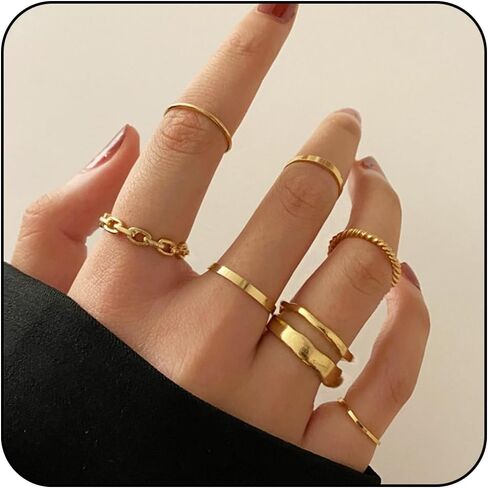 15/17 Silver Knuckle Rings for Women Stainless Steel Rings Set Silver Stackable Rings Midi Ring Knuckle Rings Adjustable Knuckle Stackable Rings Midi Ring Set Silver Rings for Women Set in Saudi Arabia