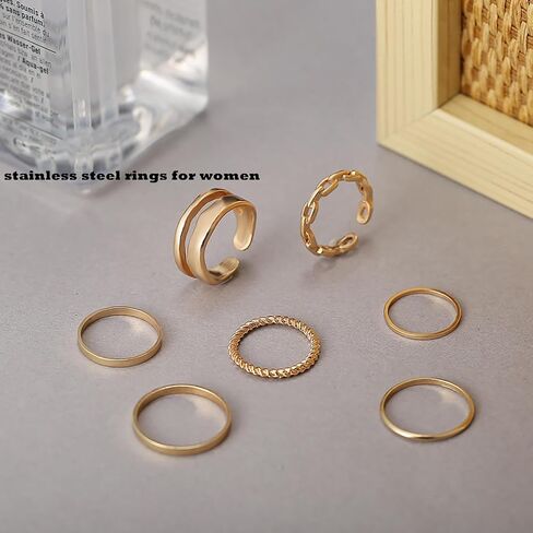 15/17 Silver Knuckle Rings for Women Stainless Steel Rings Set Silver Stackable Rings Midi Ring Knuckle Rings Adjustable Knuckle Stackable Rings Midi Ring Set Silver Rings for Women Set in Saudi Arabia