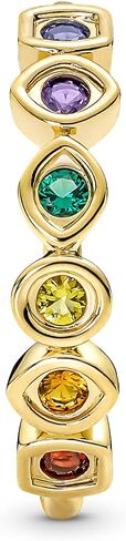 Pandora Marvel Infinity 14k gold-plated ring with royal green, royal blue, salsa red, royal purple, honey coloured and yellow crystal in Saudi Arabia