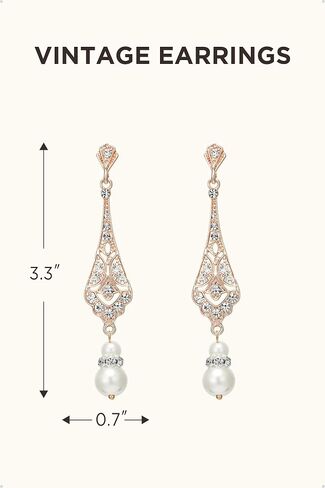 BABEYOND 1920s Vintage Wedding Pearl Dangle Drop Earrings Art Deco Gatsby Earrings in Saudi Arabia