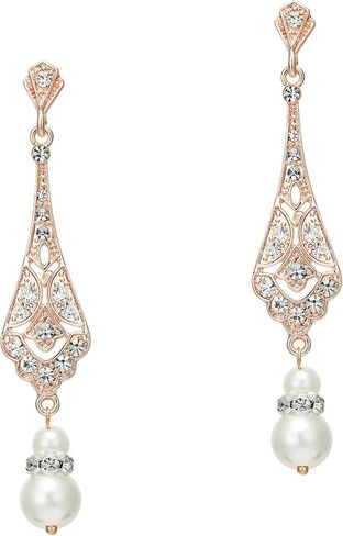 BABEYOND 1920s Vintage Wedding Pearl Dangle Drop Earrings Art Deco Gatsby Earrings in Saudi Arabia