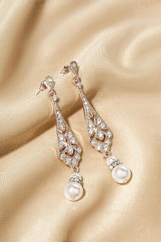 BABEYOND 1920s Vintage Wedding Pearl Dangle Drop Earrings Art Deco Gatsby Earrings in Saudi Arabia