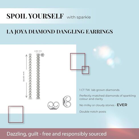 Dangling Diamond Earrings for Women | 10K Solid Gold Lab Grown Diamond Earrings | Ideal Gift for Her in Saudi Arabia