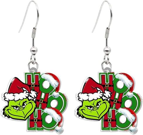 Christmas Acrylic Earrings for Women Cute Greench Earrings Earrings Christmas Teardrop Dangle Earrings Christmas Jewelry Gift in Saudi Arabia