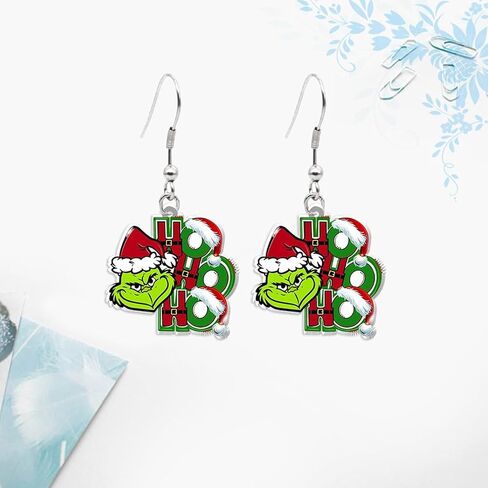 Christmas Acrylic Earrings for Women Cute Greench Earrings Earrings Christmas Teardrop Dangle Earrings Christmas Jewelry Gift in Saudi Arabia