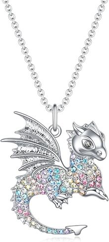 luomart Dragon Dinosaur Necklace Birthday Gifts for Girls,Dragons Dinosaurs Pendant Necklaces Jewelry for Women in Kuwait