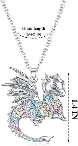 luomart Dragon Dinosaur Necklace Birthday Gifts for Girls,Dragons Dinosaurs Pendant Necklaces Jewelry for Women in Kuwait