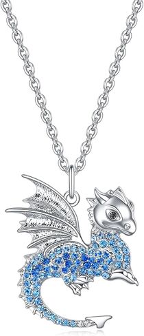 luomart Dragon Dinosaur Necklace Birthday Gifts for Girls,Dragons Dinosaurs Pendant Necklaces Jewelry for Women in Kuwait