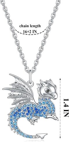 luomart Dragon Dinosaur Necklace Birthday Gifts for Girls,Dragons Dinosaurs Pendant Necklaces Jewelry for Women in Kuwait