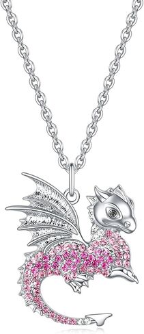 luomart Dragon Dinosaur Necklace Birthday Gifts for Girls,Dragons Dinosaurs Pendant Necklaces Jewelry for Women in Kuwait