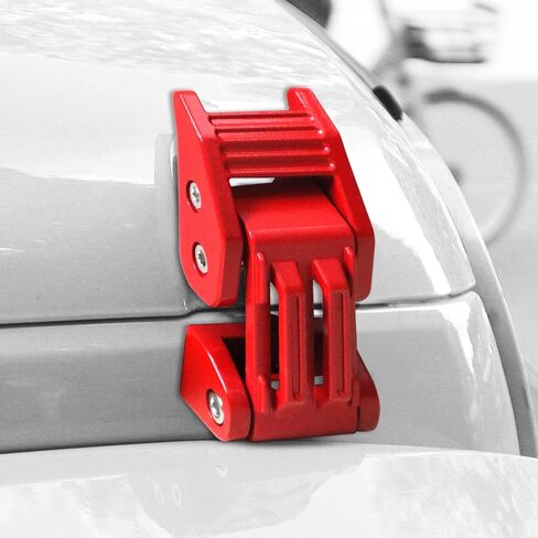 Hood Latches Adjustable Aluminum Hood Lock Kit for 2007-2018 Jeep Wrangler JK JKU and 2018-2024 Jeep Wrangler JLJLU Gladiator 2-Door and 4-Door (red) in Kuwait