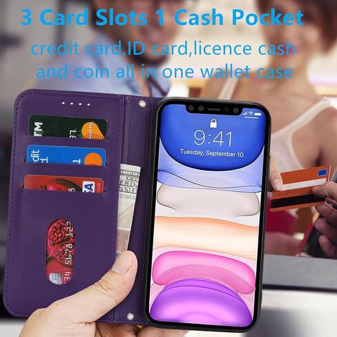 Jaorty iPhone 11 Wallet Case with RFID Blocking Card Holder,Premium PU Leather Double Magnetic Buttons Stand Flip Wrist Lanyard Strap Back Cover for iPhone 11 6.1 Inch,Green in Saudi Arabia