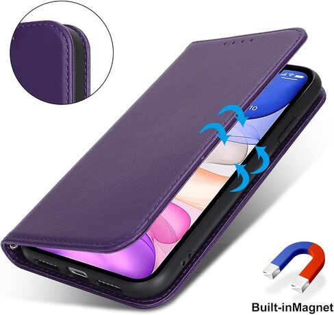 Jaorty iPhone 11 Wallet Case with RFID Blocking Card Holder,Premium PU Leather Double Magnetic Buttons Stand Flip Wrist Lanyard Strap Back Cover for iPhone 11 6.1 Inch,Green in Saudi Arabia