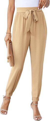 Womens High Waisted Casual Joggers Pants Bow-Knot Business Casual Work Pencil Pants Dressy Tapered Pockets in Kuwait