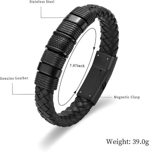 shajwo Cremation Urn Bracelet for Ashes Jewelry for Women Men Memorial Keepsake Cuff Bangle Leather Bracelet in Kuwait