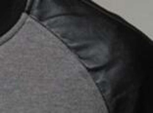 Men's Fashion Splicing Leather Sleeve Baseball Varsity Bomber Jacket in Saudi Arabia