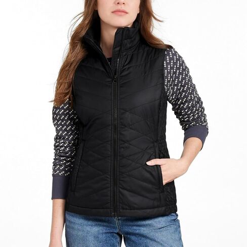 Fleece Vest Women Winter Puffer Quilted Sleeveless Outwear Stand Collar Zip Up Padded Gilet Jackets in Saudi Arabia