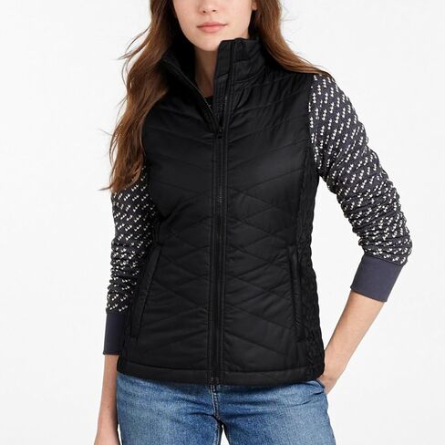 Fleece Vest Women Winter Puffer Quilted Sleeveless Outwear Stand Collar Zip Up Padded Gilet Jackets in Saudi Arabia