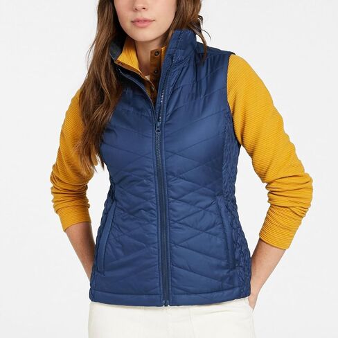 Fleece Vest Women Winter Puffer Quilted Sleeveless Outwear Stand Collar Zip Up Padded Gilet Jackets in Saudi Arabia