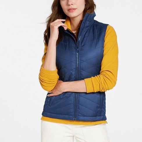 Fleece Vest Women Winter Puffer Quilted Sleeveless Outwear Stand Collar Zip Up Padded Gilet Jackets in Saudi Arabia