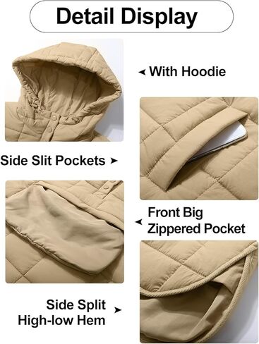 Flygo Women Quilted Pullover Puffer Vest Jacket Oversized Lightweight Sleeveless Down Vests Outerwear in Kuwait