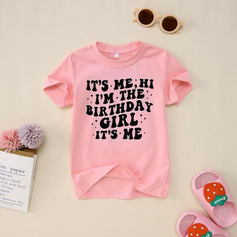 Girls Birthday Shirt Hi Its Me Im The Birthday Girl Tshirt Girls Bday Party Outfit Kids Short Sleeve Tee Tops 7-12Y in Kuwait