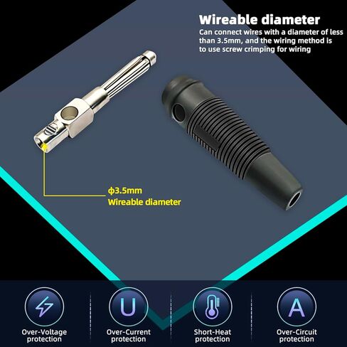 4mm banana plug，10 Pair Insulated Safety Shrouded 4mm Banana Plug Female Jack Socket Adapter Solder Type for Male Banana Plug Cable Connector（Black/Red） in Saudi Arabia