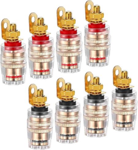 4mm banana plug，10 Pair Insulated Safety Shrouded 4mm Banana Plug Female Jack Socket Adapter Solder Type for Male Banana Plug Cable Connector（Black/Red） in Saudi Arabia