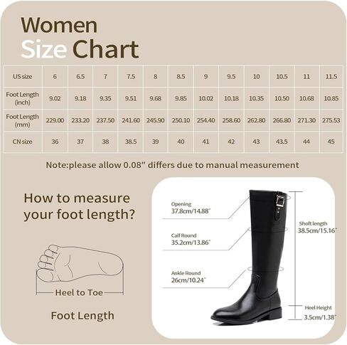 Riding Boots for Women Knee High Boots Round Toe Motorcycle Low Chunky Heel Boots for Women in Kuwait