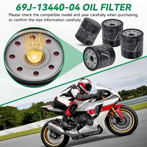 69J-13440-04-00 Oil Filter 69J-13440-03-00 for Yamaha F150 F175 F200 F225 F250 LF150 LF175CA Sport Boat AR SX 190 195 240 250 Wave Runner FX HO SVHO VX Center Consoles FSH in Saudi Arabia