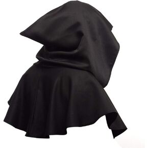Medieval Cowl Hat Halloween Hooded Pagan Cosplay Accessory Halloween Cosplay Costumes Men Women Unisex Witch Cowl Hat Black in Saudi Arabia
