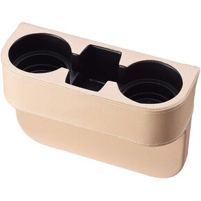 Black Multifunctional Car Cup Holder Car Seat Organizer Gap Filler Bottle Phone Storage Organizer, Black Stitching