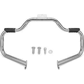 Dasen Mustache Engine Guard, Highway Crash Bar Protector 1.25" Fat Triple Plating Compatible with Harley Softail FL Models Deluxe Fat Boy Slim Heritage Springer Classic Cross Bones 2000-2017 Chrome