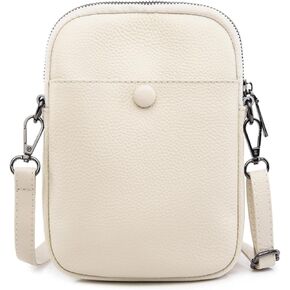 Crossbody Bag for Women, Leather Shoulder Bag Wallet with Zipper Pockets, Small Cell Phone Purse Handbag for Women