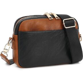 Crossbody Bags for Women Vegan Leather Purses Small Shoulder Handbags with Wide Strap