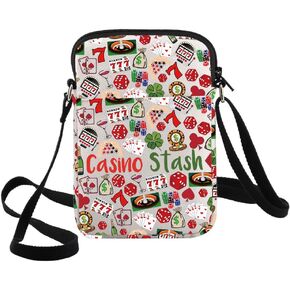 G2TUP Casino Gambling Crossbody Bag Casino Lover Gift Casino Stash Shoulder Bag Lucky Casino Merch