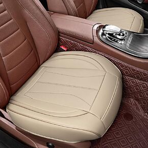 2 Pack Leather Front Car Seat Covers Bottom Auto Seat Cushion, Car Driver Seat Covers Protector, Anti-Slip Breathable and Wrapping The Bottom Edge, Fit Most Models Sedan SUV Pickup(Black)